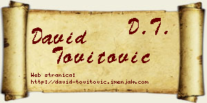 David Tovitović vizit kartica